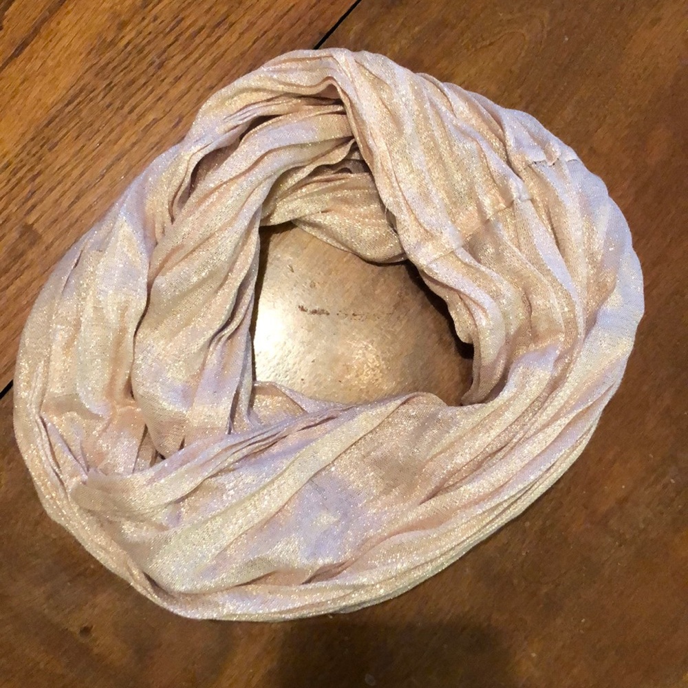 Sparkly blush linen infinity scarf
